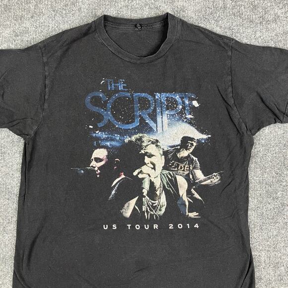 The Script Tour T-Shirt Mens Medium Black  Concert Band Graphic Short Sleeve - Picture 1 of 9